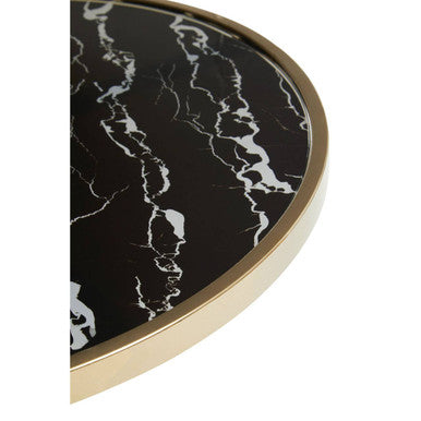 Oria Black Glass and Marble Base Side Table