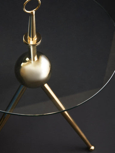 Oria Clear Glass Gold Frame Side Table