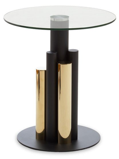 Oria Glass Gold And Black Base Side Table