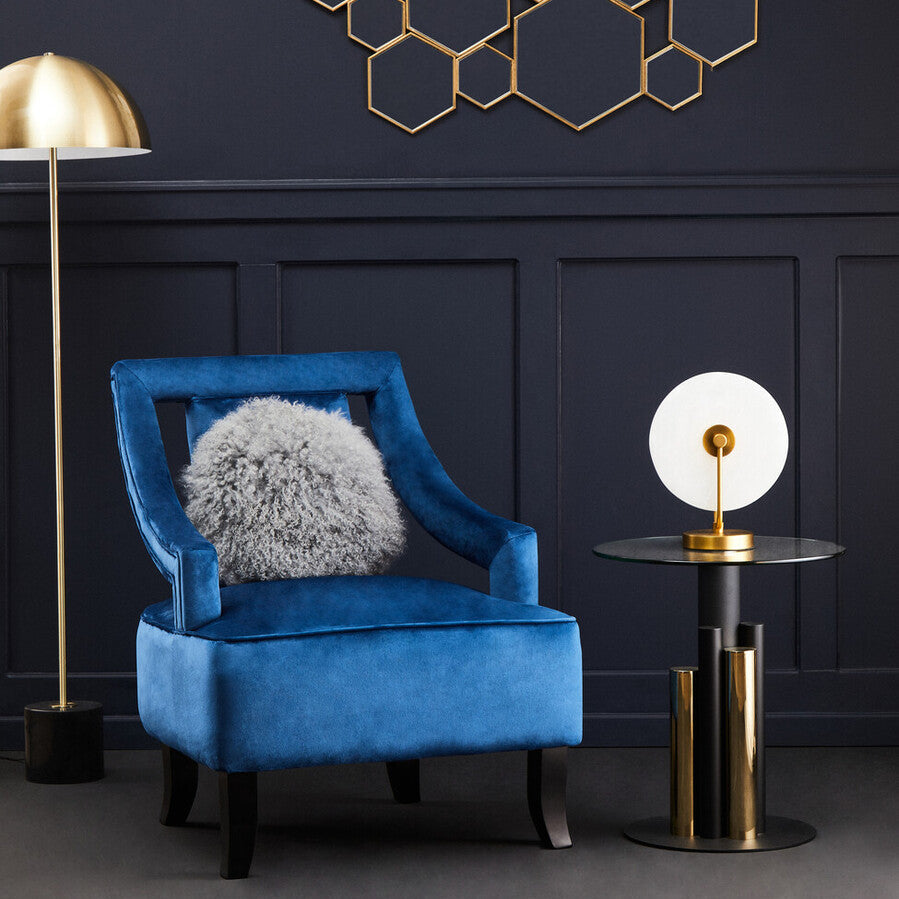 Oria Glass Gold And Black Base Side Table