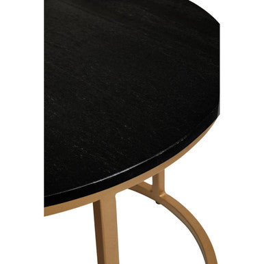 Varana Nest Of Two Black Marble Top Round Tables