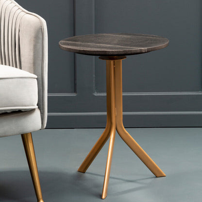 Varana Round Black Marble Top Table