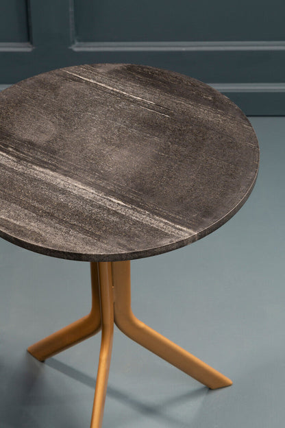 Varana Round Black Marble Top Table