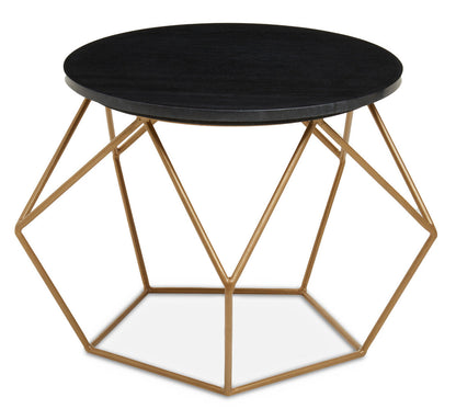 Varana Round Marble Top Coffee Table With Gold Finish Frame