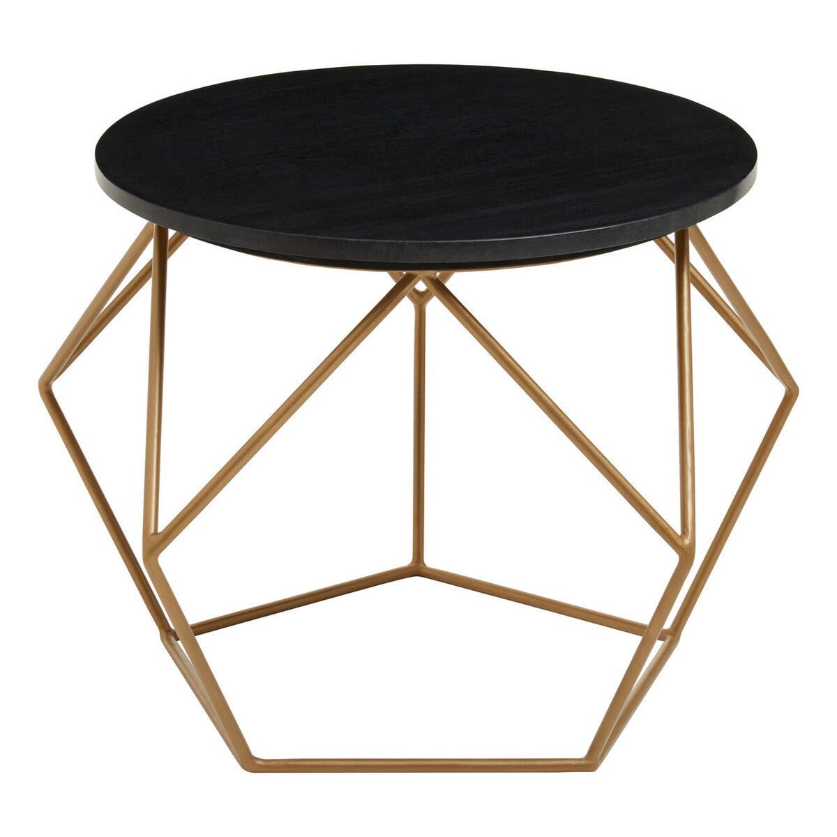 Varana Round Marble Top Coffee Table With Gold Finish Frame