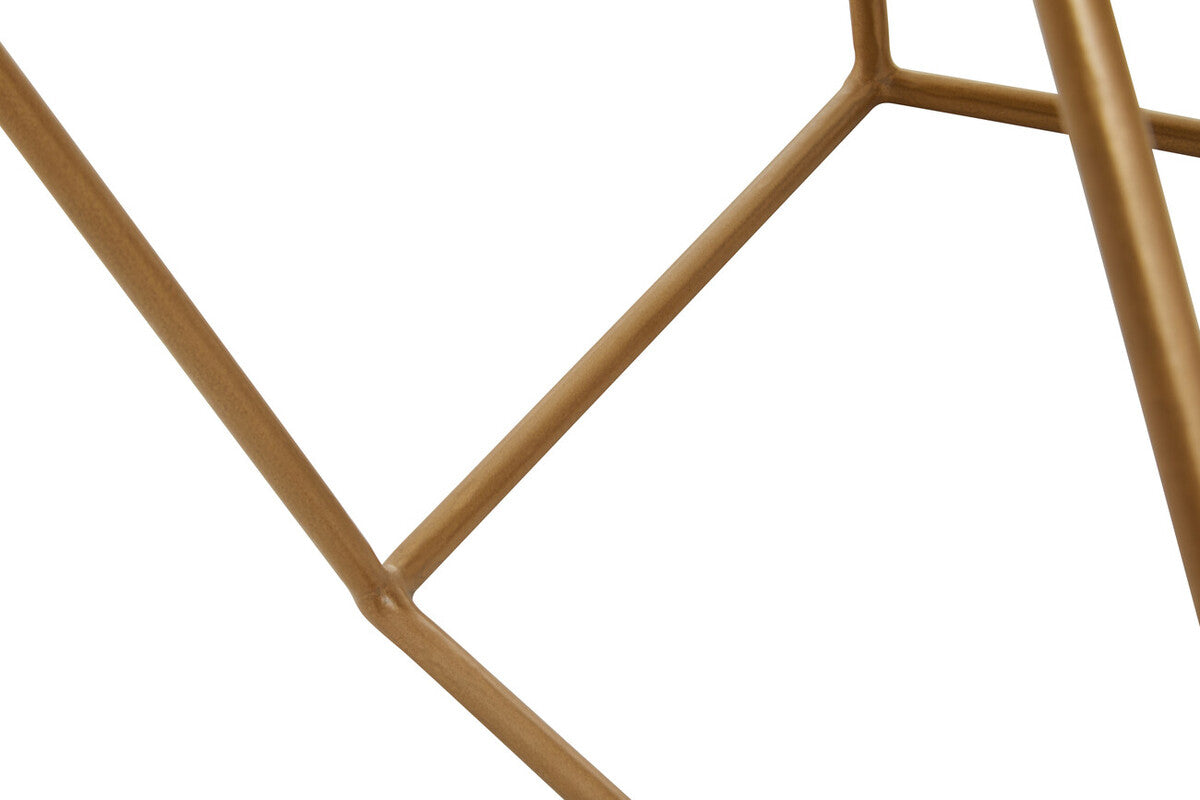 Varana Round Marble Top Coffee Table With Gold Finish Frame