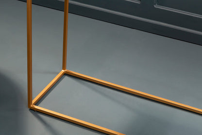 Varana Black Marble Top Console Table With Gold Iron Frame