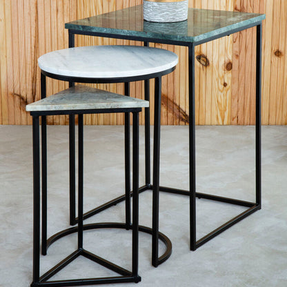 Mandoli Nest Of 3 Assorted Marble Tables