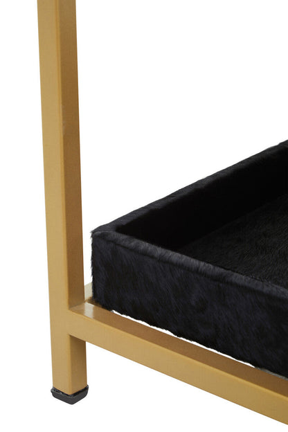 Kensington Townhouse Hair On Leather Bedside Table