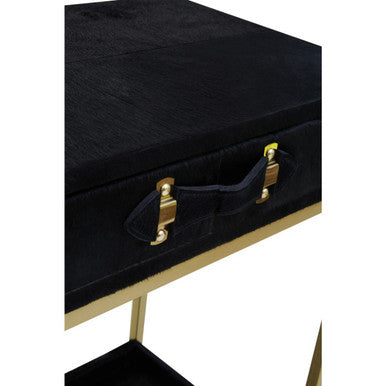 Kensington Townhouse Hair on Leather Two Drawer Console Table