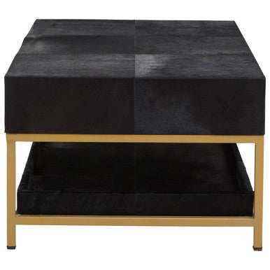 Kensington Townhouse Hair On Leather Black And Gold Coffee Table