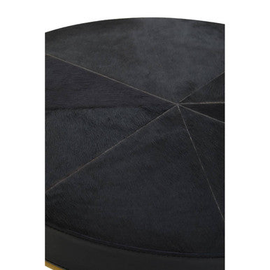 Kensington Townhouse Hair on Leather Round Side Table