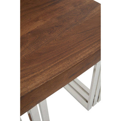 Hampstead Natural And Silver Small Console Table