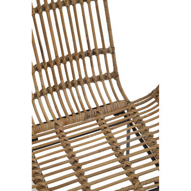 Java Natural Rattan With Black Metal Armchair