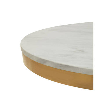 Azalea Round Marble Dining Table With Gold Base