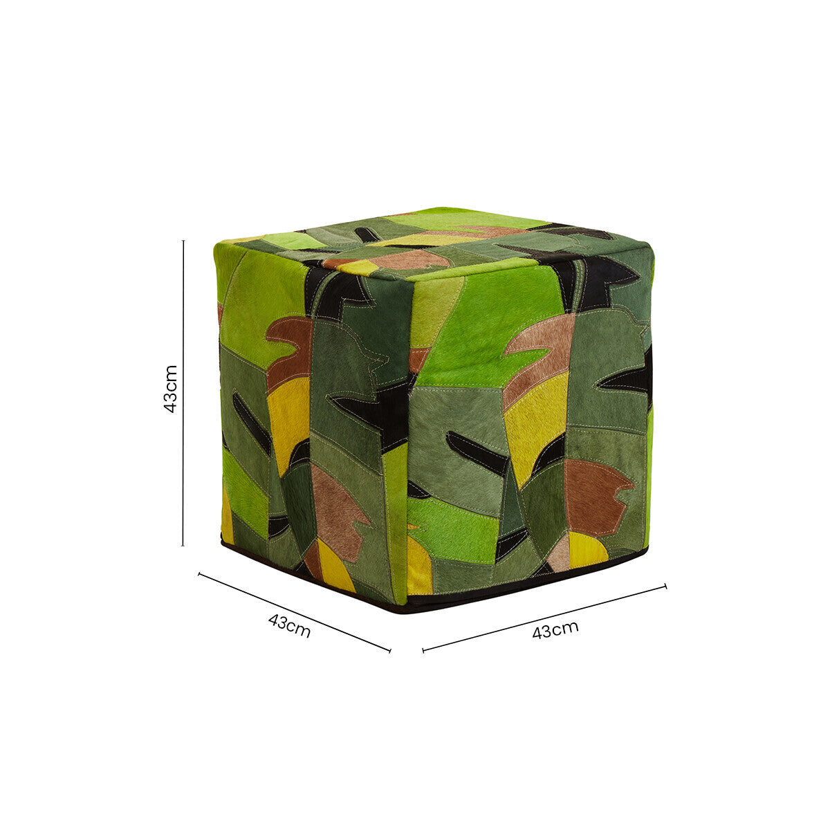 Botanical Leather Pouffe | Safira