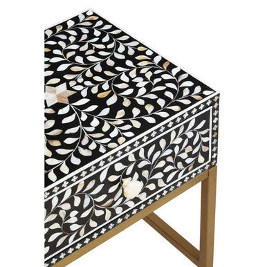 Fusion 1 Drawer Side Table with Bone Inlay