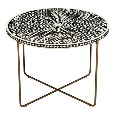 Fusion Bone Inlay Round Coffee Table