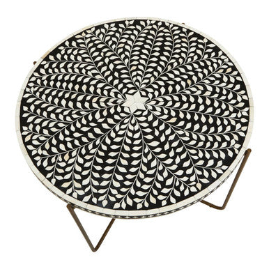 Fusion Bone Inlay Round Coffee Table