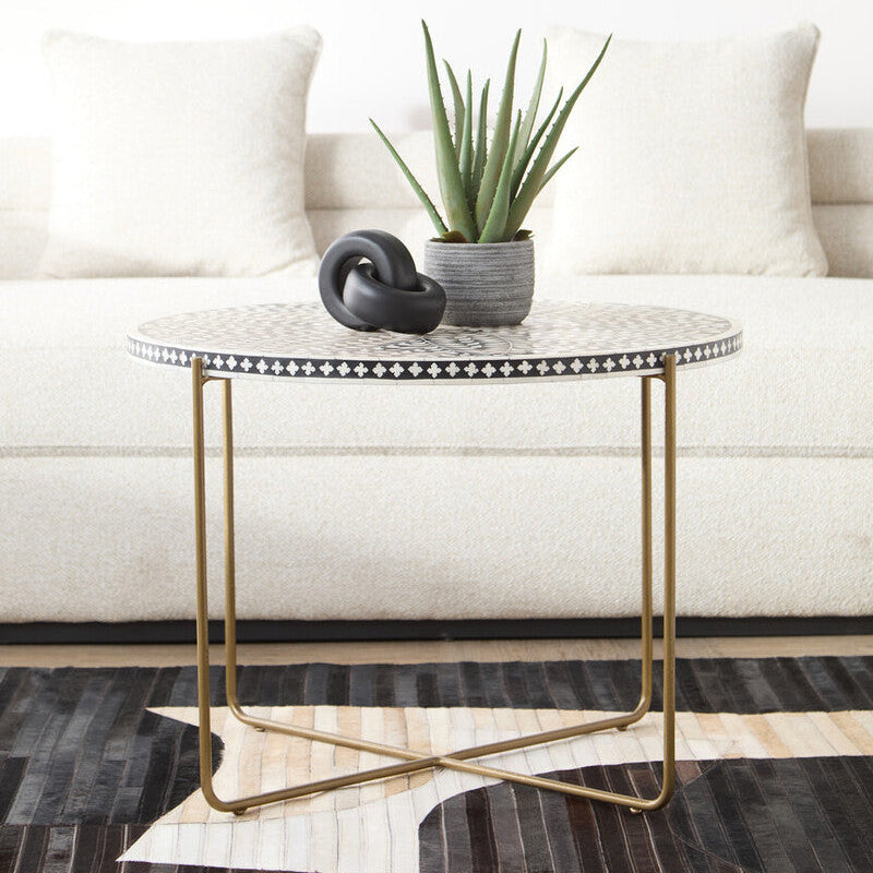 Fusion Bone Inlay Round Coffee Table