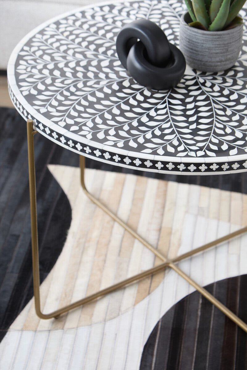Fusion Bone Inlay Round Coffee Table