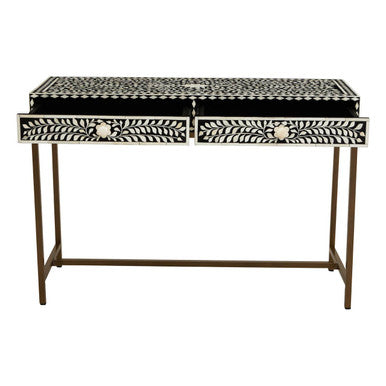 Fusion Bone Inlay Console Table With 2 Drawers
