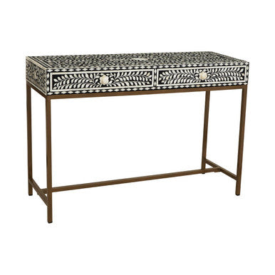Fusion Bone Inlay Console Table With 2 Drawers