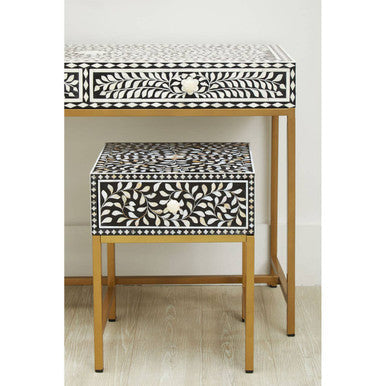 Fusion Bone Inlay Console Table With 2 Drawers