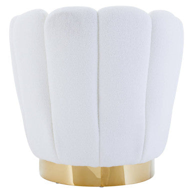 Biarritz Off White Boucle Scalloped Swivel Chair