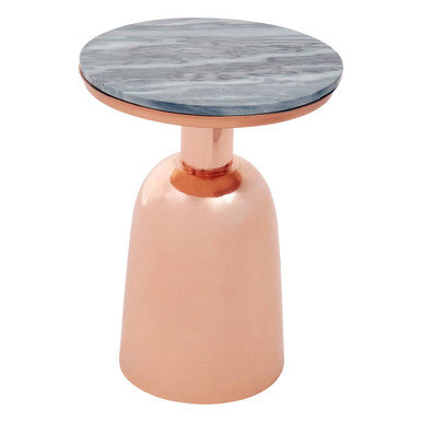 Amira Black Marble Top Copper Base Side Table