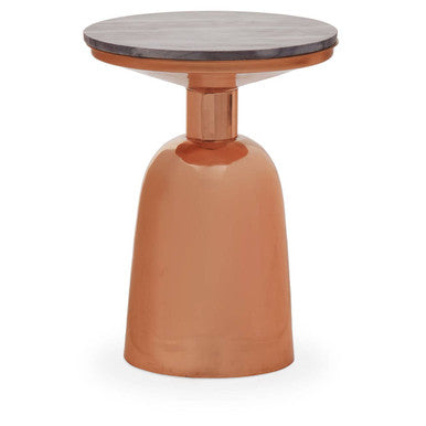 Amira Black Marble Top Copper Base Side Table