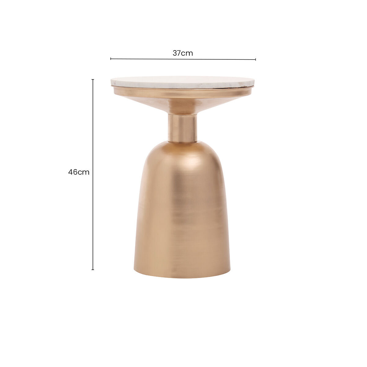 Amira White Marble Top Gold Base Side Table