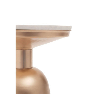 Amira White Marble Top Gold Base Side Table