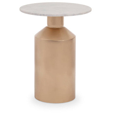Amira Marble Top Gold Base Side Table