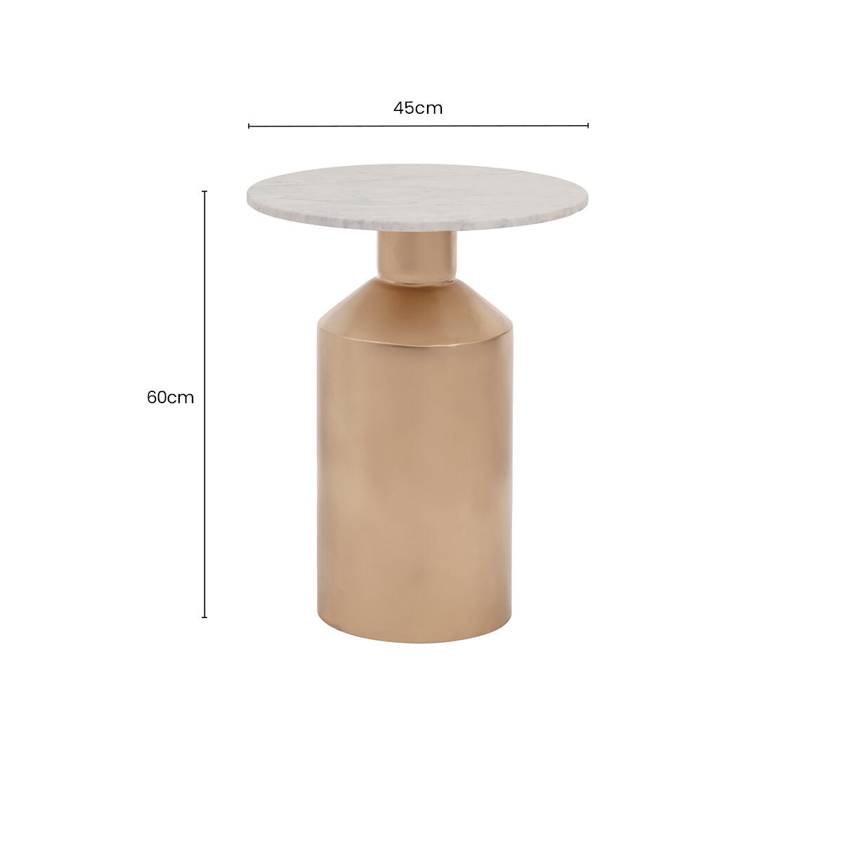 Amira Marble Top Gold Base Side Table