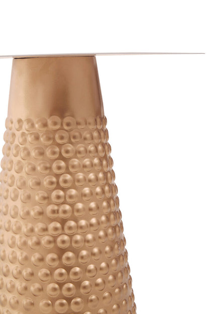 Amira White Top Gold Base Side Table