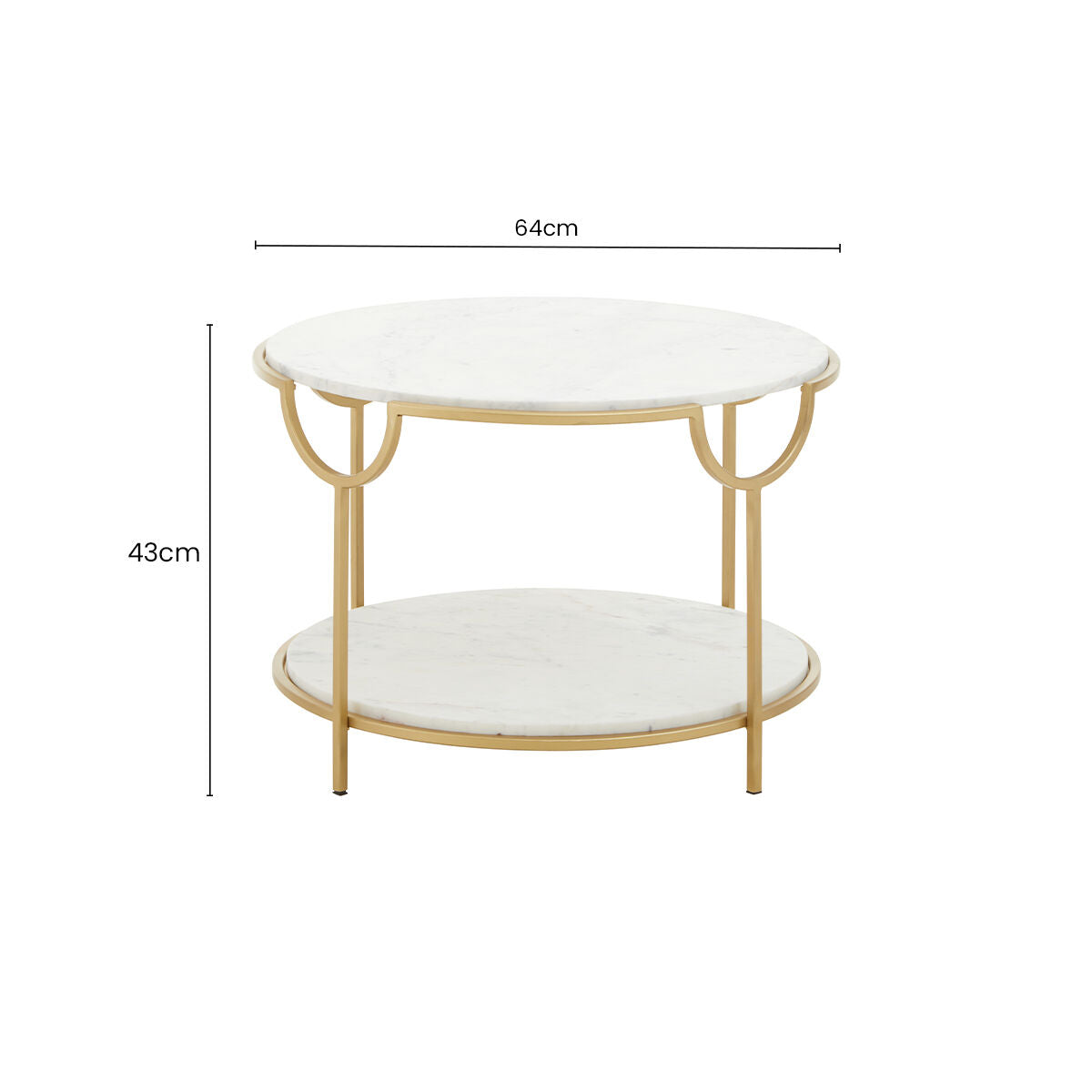 Pali Two Tier White And Gold Side Table