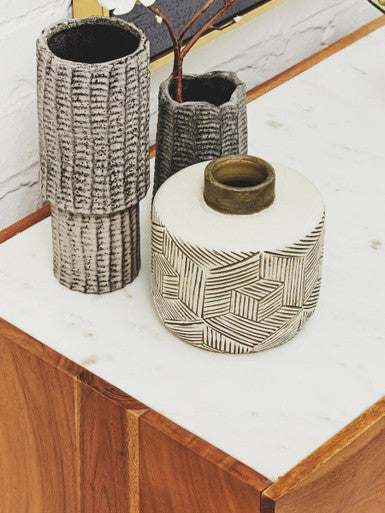 Myan Acacia Wood and White Marble Media Unit