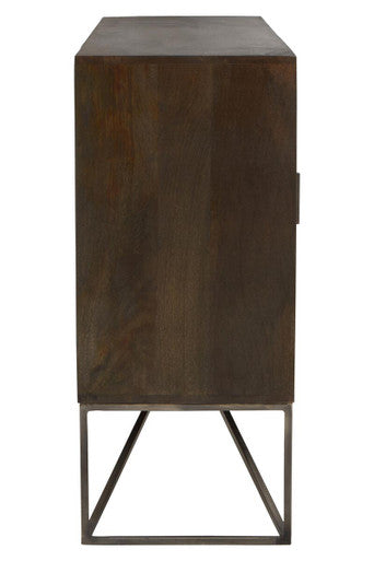 Solana Grey Washed Carved Mango Wood Sideboard