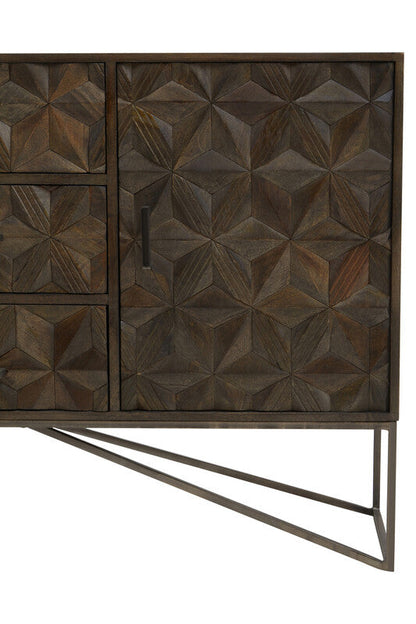 Solana Grey Washed Carved Mango Wood Sideboard