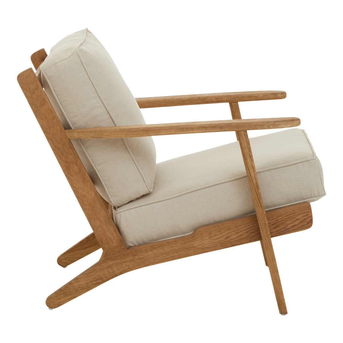Hector Natural Linen and Oak Wood Armchair