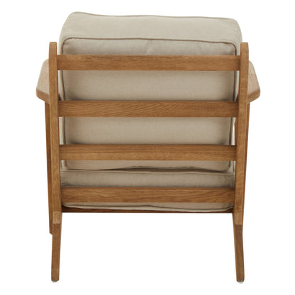 Hector Natural Linen and Oak Wood Armchair