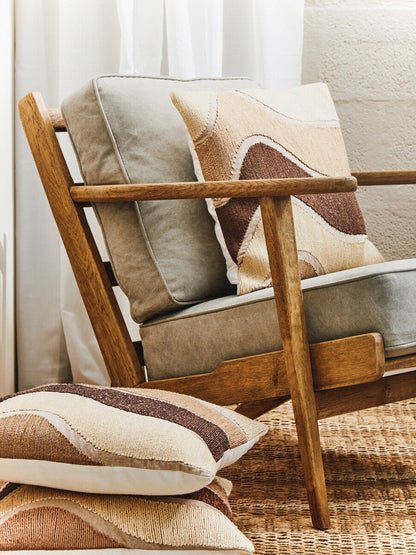 Hector Natural Linen and Oak Wood Armchair
