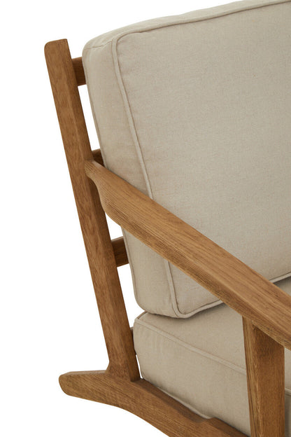 Hector Natural Linen and Oak Wood Armchair