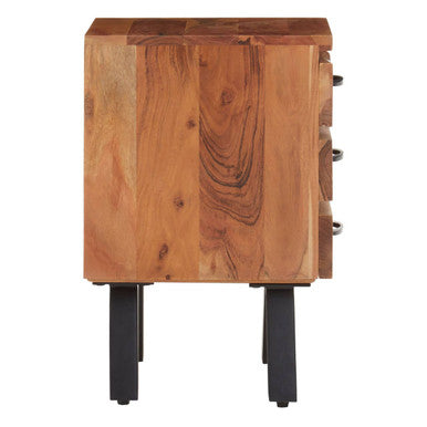 Nashik Three Drawer Acacia Side Table