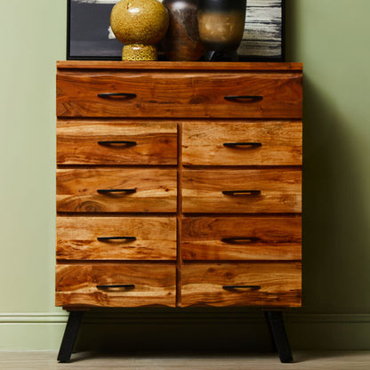 9 Drawer Acacia Chest | Nashik