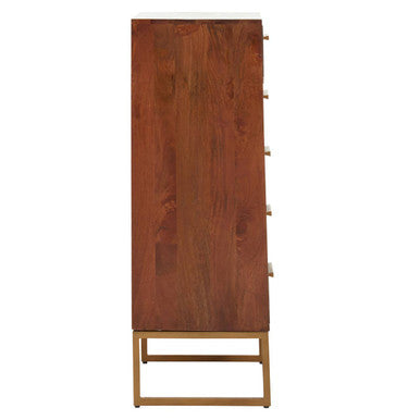 Gaya Mango Wood Chest of 5 Drawers