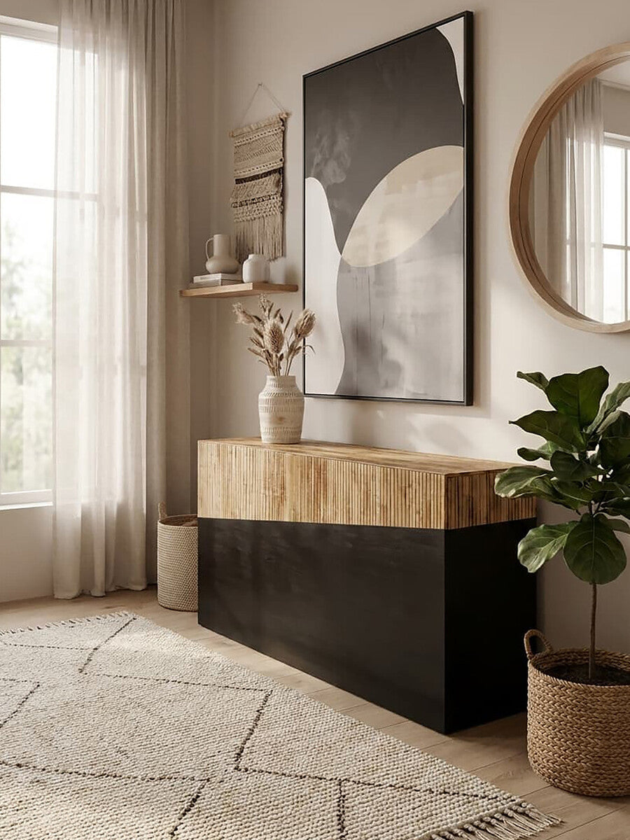 Ebony and Natural Console Table | Gabor