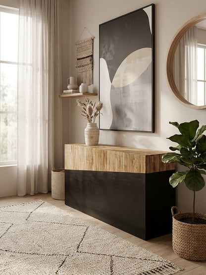 Ebony and Natural Console Table | Gabor