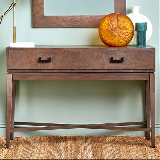 Dimaro Antique Grey Two Drawer Console Table